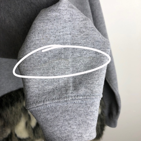 HARVEY FAIRCLOTH Gray Faux Fur Side Zipper Sweater - Picture 13 of 14